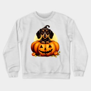 Dachshund Dog inside Pumpkin #1 Crewneck Sweatshirt